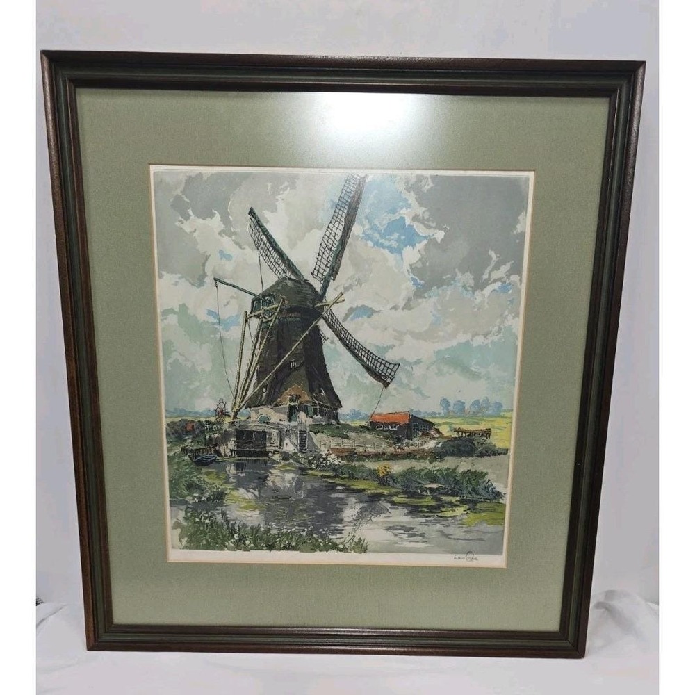Hans Figura‎ (1898-1978) Framed Windmill Artwork